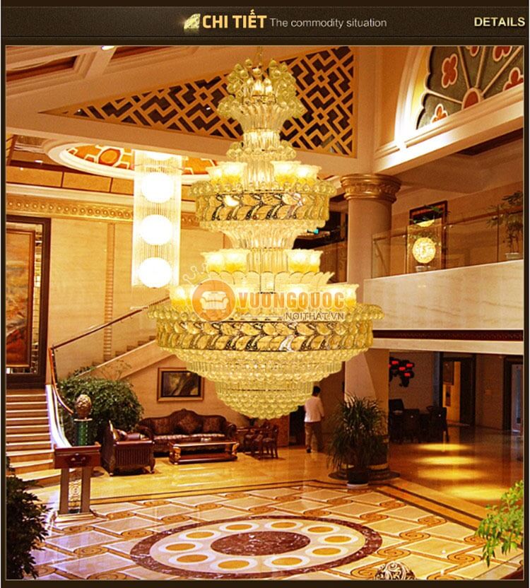 Đèn chùm pha lê ánh sáng vàng lấp lánh CM201-3